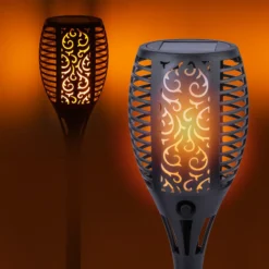 Lámpara LED con pica 33077 Linterna, negra, plástico