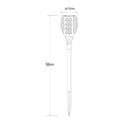Lámpara LED con pica 33077 Linterna, negra, plástico