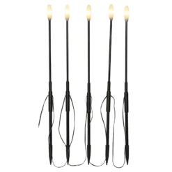 Lámpara LED con pica Milky negro altura 50,5cm plástico 5x set
