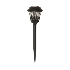 Lámpara LED con pica, negra, 31 cm de altura, 4 unidades