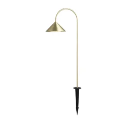 Lámpara LED con pica para suelo FRANDSEN Grasp, color latón, 82 cm, IP44