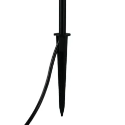 Lámpara LED con pica para suelo SCOOP, negra, 3 luces, IP44, enchufe