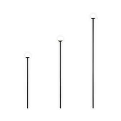 Lámpara LED con pica para suelo SCOOP, negra, 3 luces, IP44, enchufe