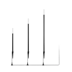 Lámpara LED con pica STICK, negra, 3 luces, IP44, enchufe