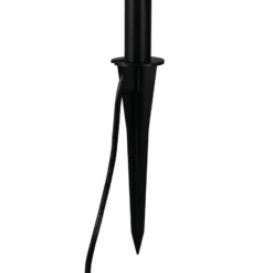 Lámpara LED con pica STICK, negra, 3 luces, IP44, enchufe