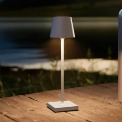 Lámpara LED de mesa con batería Nuindie pocket, gris, IP54, atenuable