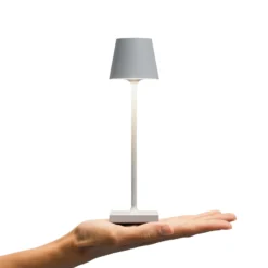 Lámpara LED de mesa con batería Nuindie pocket, gris, IP54, atenuable