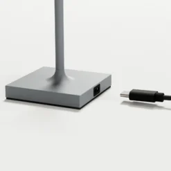 Lámpara LED de mesa con batería Nuindie pocket, gris, IP54, atenuable