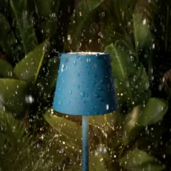 Lámpara LED de mesa con batería Nuindie pocket, azul, IP54, atenuable