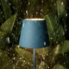 Lámpara LED de mesa con batería recargable Nuindie, USB-C, azul, IP54, atenuable