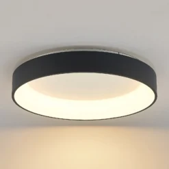Lámpara LED de techo Arcchio Aleksi, Ø 60 cm, negra, metal, CCT