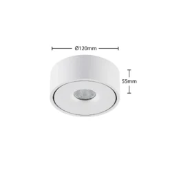 Lámpara LED de techo Arcchio Rotari, blanca, metal, Ø 12 cm
