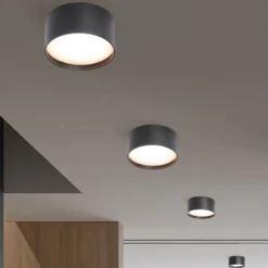 Lámpara LED de techo CMD 9094, Ø 15 cm, antracita, IP44, metal