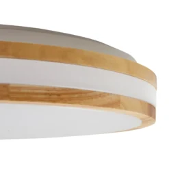 Lámpara LED de techo Emiva de Lindby, Ø 40 cm, madera clara, CCT