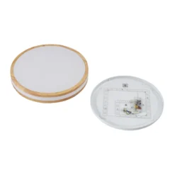 Lámpara LED de techo Emiva de Lindby, Ø 40 cm, madera clara, CCT