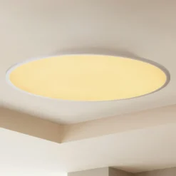 Lámpara LED de techo Lindby Narima, CCT, Ø 80 cm, plata