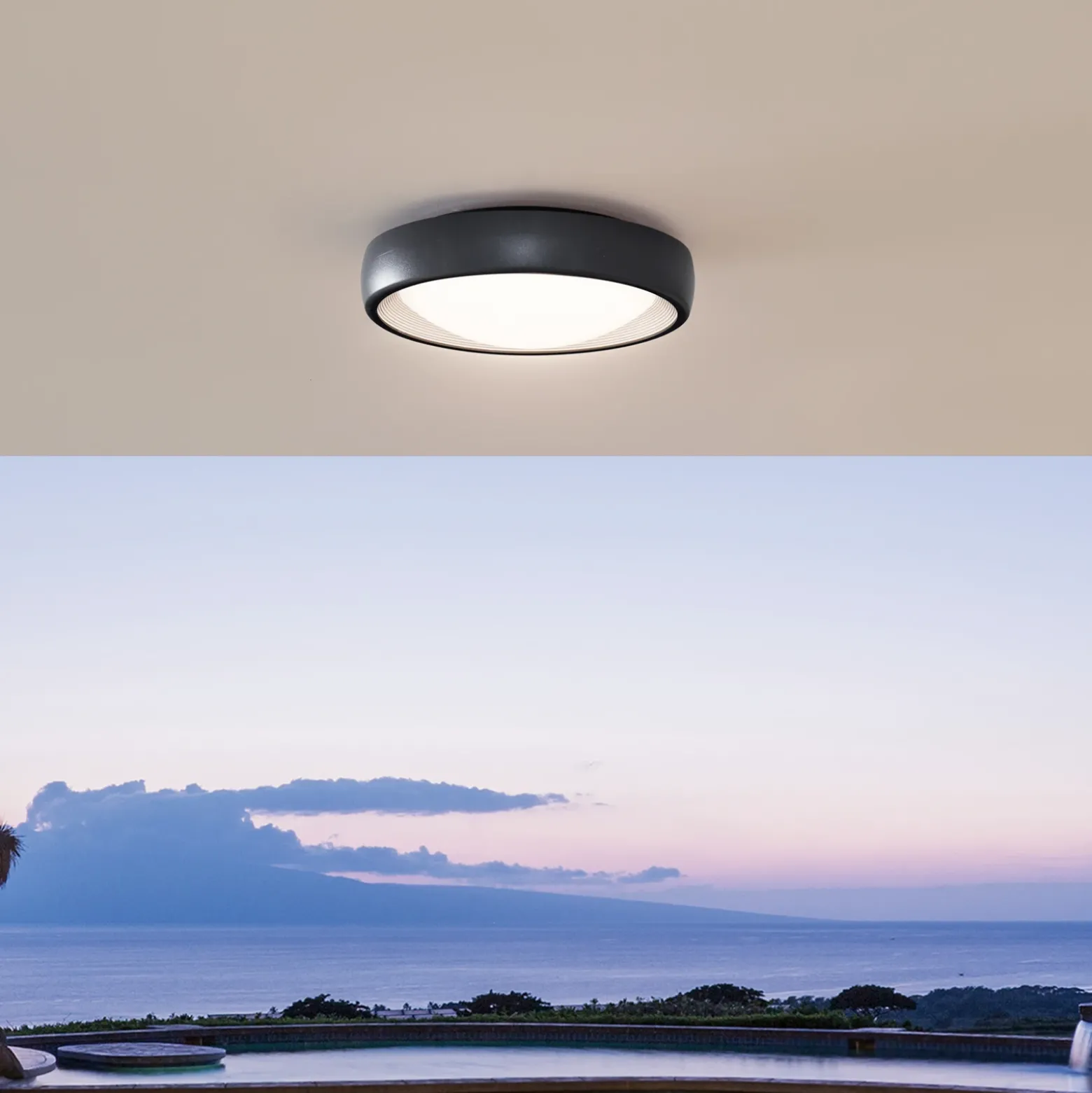 Lámpara LED de techo para exterior Niniel de Lindby, negra, Ø 25 cm