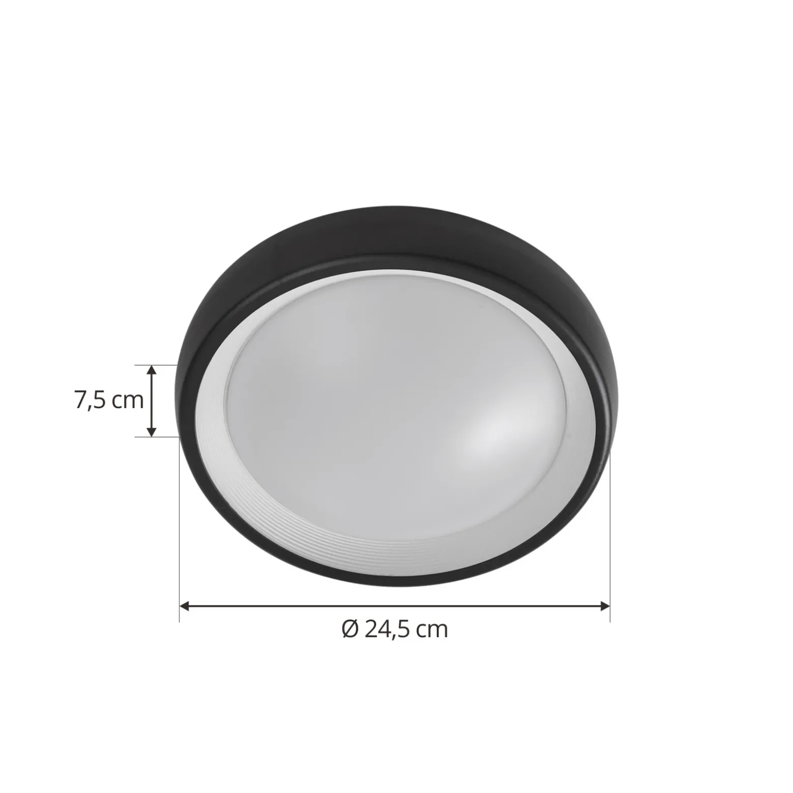 Lámpara LED de techo para exterior Niniel de Lindby, negra, Ø 25 cm