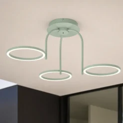 Lámpara LED de techo para exterior Lucande Sylvara, verde, CCT, 3 luces