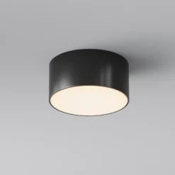 lámpara LED de techo para exterior Zon, negro, Ø 12 cm, 3000 K, metal