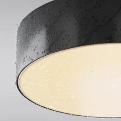 Lámpara LED de techo para exterior Zon, negro, Ø 22 cm, 3000 K, metal