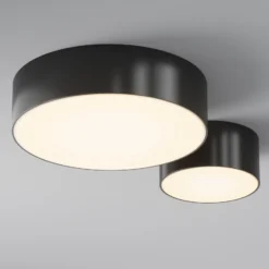 Lámpara LED de techo para exterior Zon, negro, Ø 22 cm, 3000 K, metal