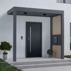 Lámpara LED de techo para exterior Nona de Molto Luce, Ø 18,2 cm, antracita