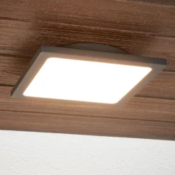 lámpara LED de techo para exterior Lucande Mabella, 23 cm, sensor, IP65