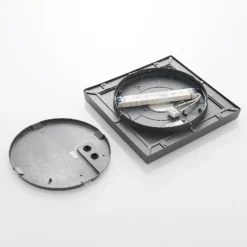 lámpara LED de techo para exterior Lucande Birta, gris oscuro, IP54, 34 cm