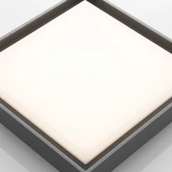 lámpara LED de techo para exterior Lucande Birta, gris oscuro, IP54, 34 cm