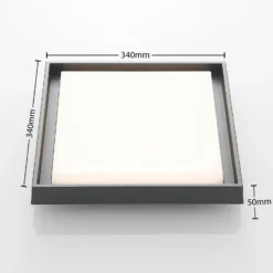 lámpara LED de techo para exterior Lucande Birta, gris oscuro, IP54, 34 cm