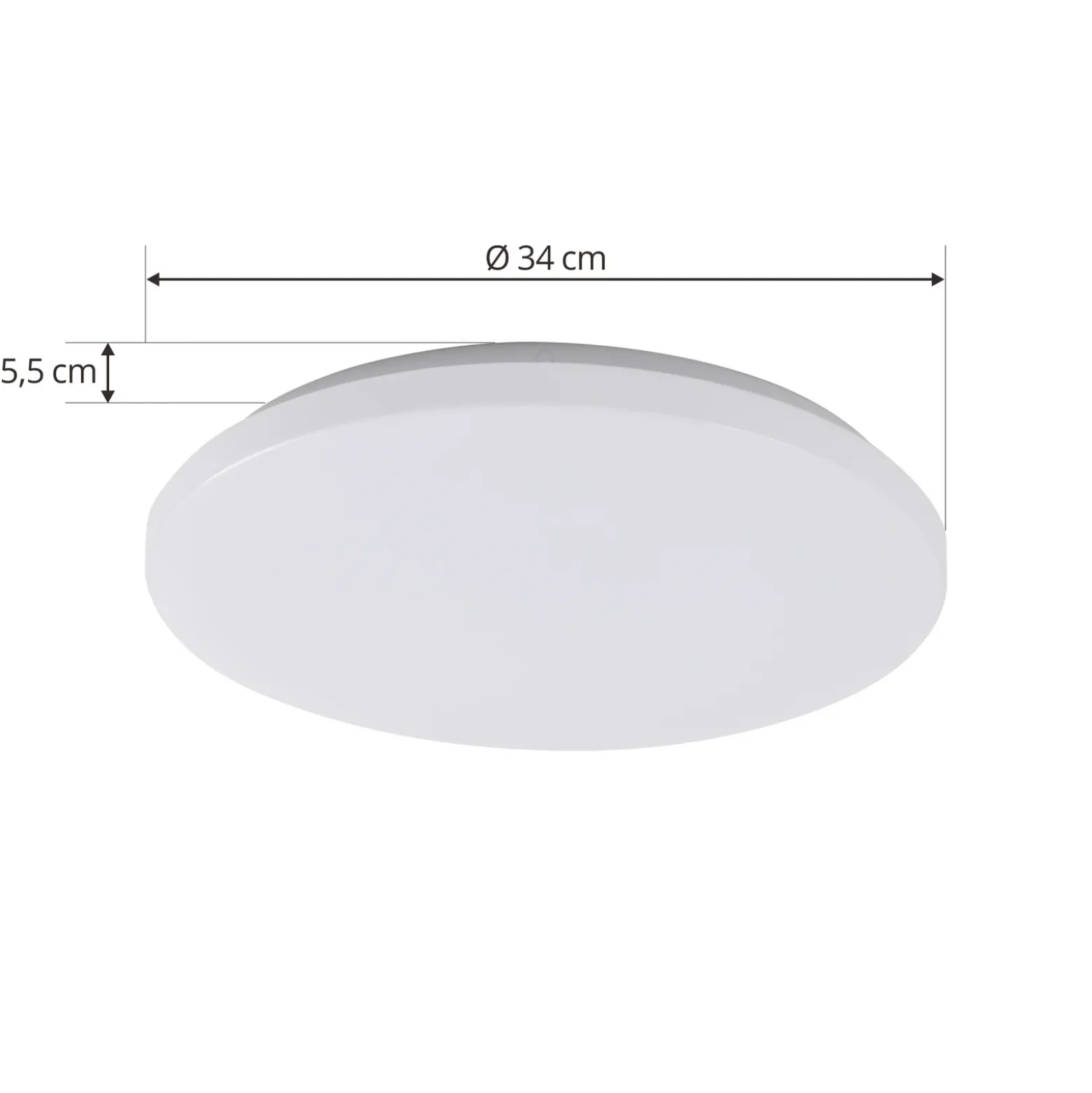 Lámpara LED de techo para exterior Doki de Lindby, 34 cm, blanca, plástico