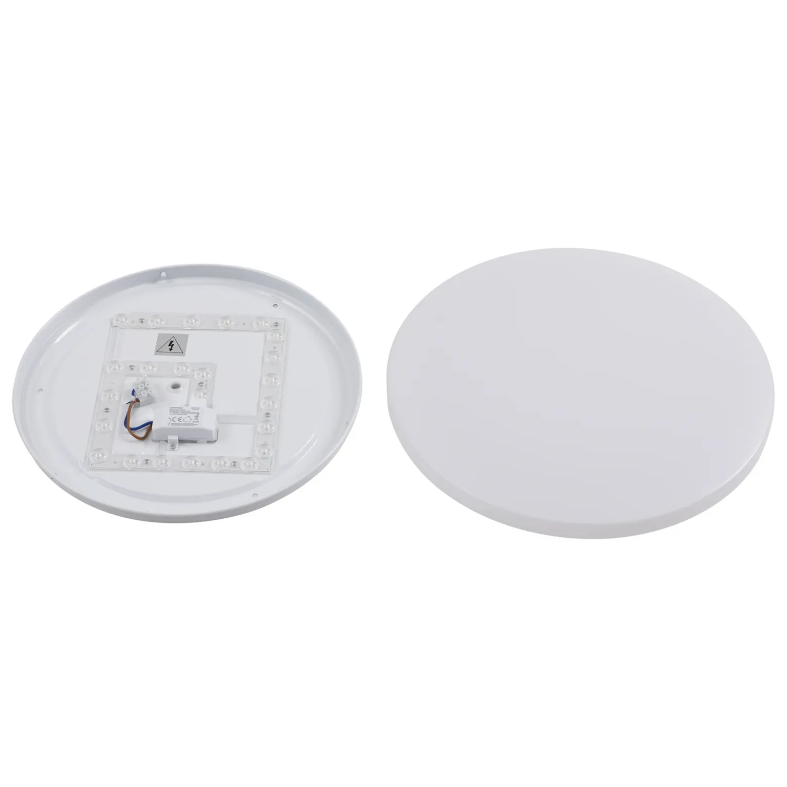 Lámpara LED de techo para exterior Doki de Lindby, 34 cm, blanca, plástico