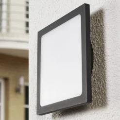 Lámpara LED de techo para exterior Lucande Mabella, 23 cm, antracita