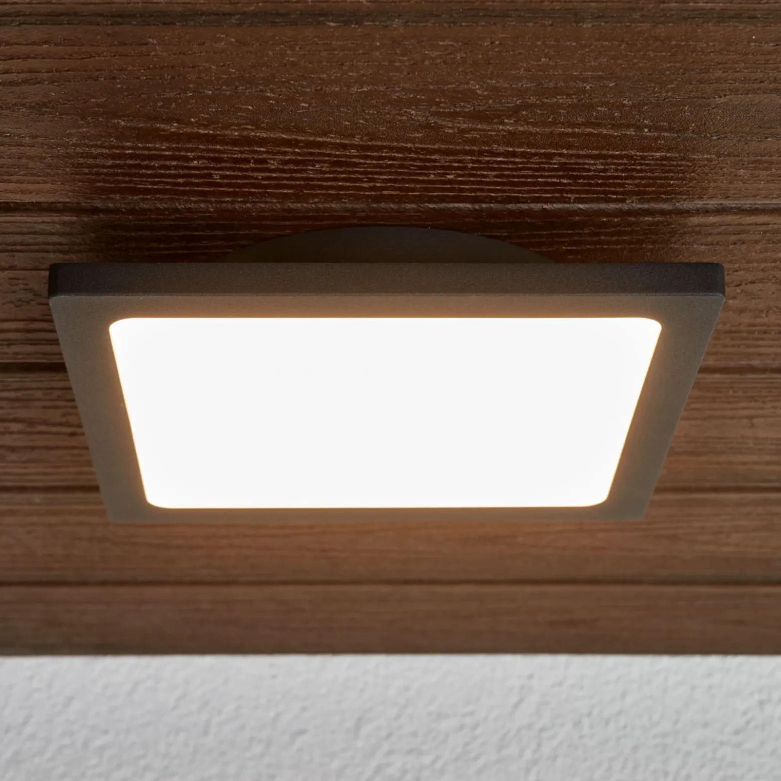 Lámpara LED de techo para exterior Lucande Mabella, 23 cm, antracita