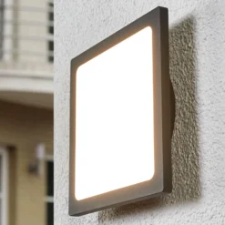 Lámpara LED de techo para exterior Lucande Mabella, 23 cm, antracita