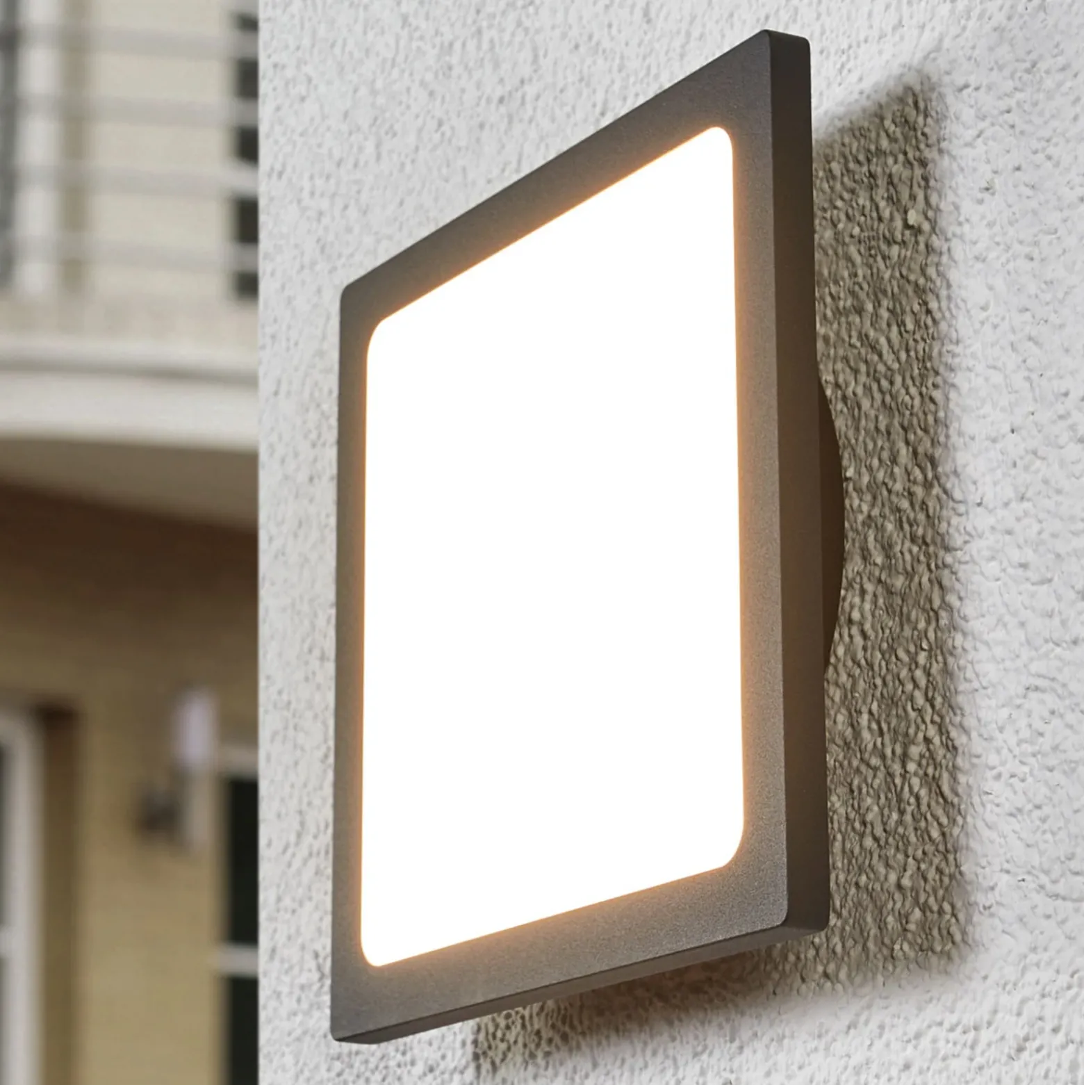 Lámpara LED de techo para exterior Lucande Mabella, 23 cm, antracita