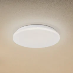 Lámpara LED de techo para exterior Lindby Kirkola, 4000 K, Ø 34 cm, blanca
