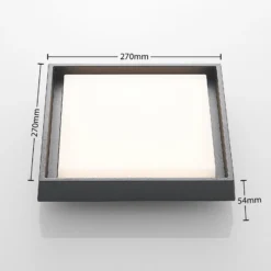 lámpara LED de techo para exterior Lucande Birta, gris oscuro, 27 cm, IP54