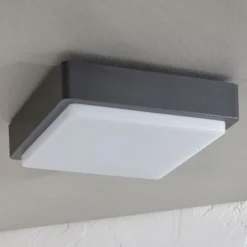 lámpara LED de techo para exterior Lindby Nermin, 22 cm, IP65, angular