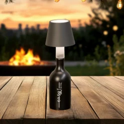 Lámpara LED para botellas Fiocco, gris arena, CCT, IP54, atenuable