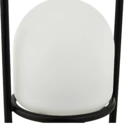 Lámpara LED para terraza Lindby Eleia, negra, metal, batería recargable