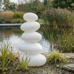 Lámpara LED para terraza Lucande Soriel, blanca, 72 cm, regulable por pasos,