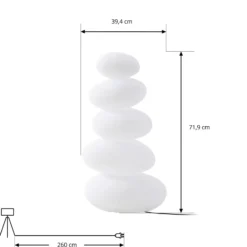 Lámpara LED para terraza Lucande Soriel, blanca, 72 cm, regulable por pasos,