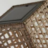 Lámpara LED para terraza Marcjanna, marrón, ratán, 47 cm