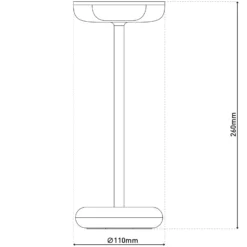 Lámpara LED para terraza Pasi, altura 26 cm metal touch