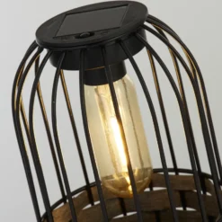 Lámpara LED para terraza Tahoa, 26 cm, gris, ratán, IP44