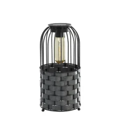 Lámpara LED para terraza Tahoa, 26 cm, gris, ratán, IP44