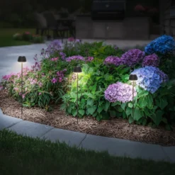 Lámpara LED recargable con pica para tierra RIFFLE NANO, antracita Ø 6 cm,
