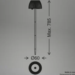 Lámpara LED recargable con pica para tierra RIFFLE NANO, antracita Ø 6 cm,